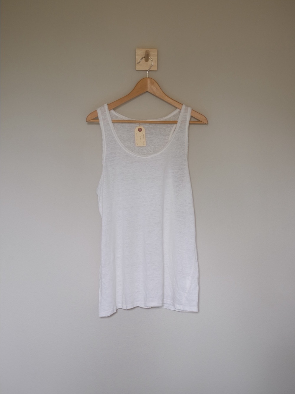 CP Shades Alix White Linen Tank Top Large